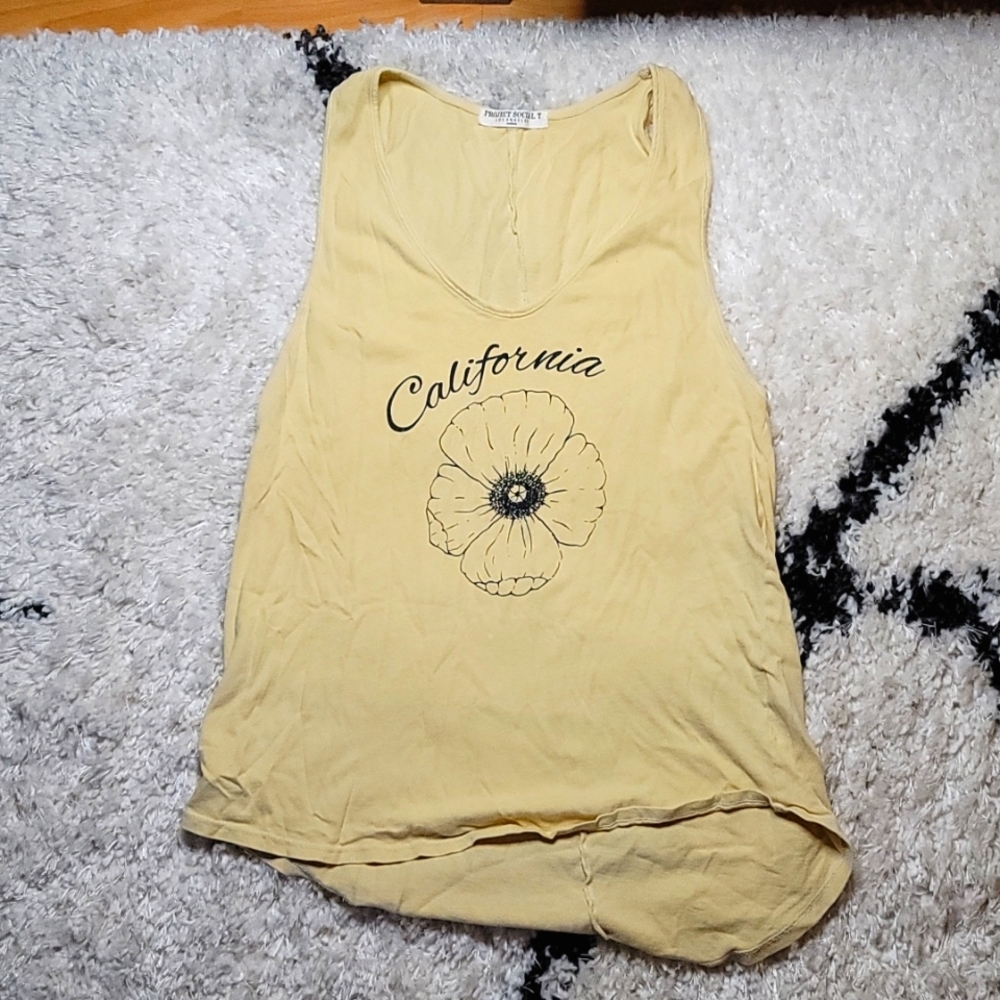Oversized yellow California poppy tank